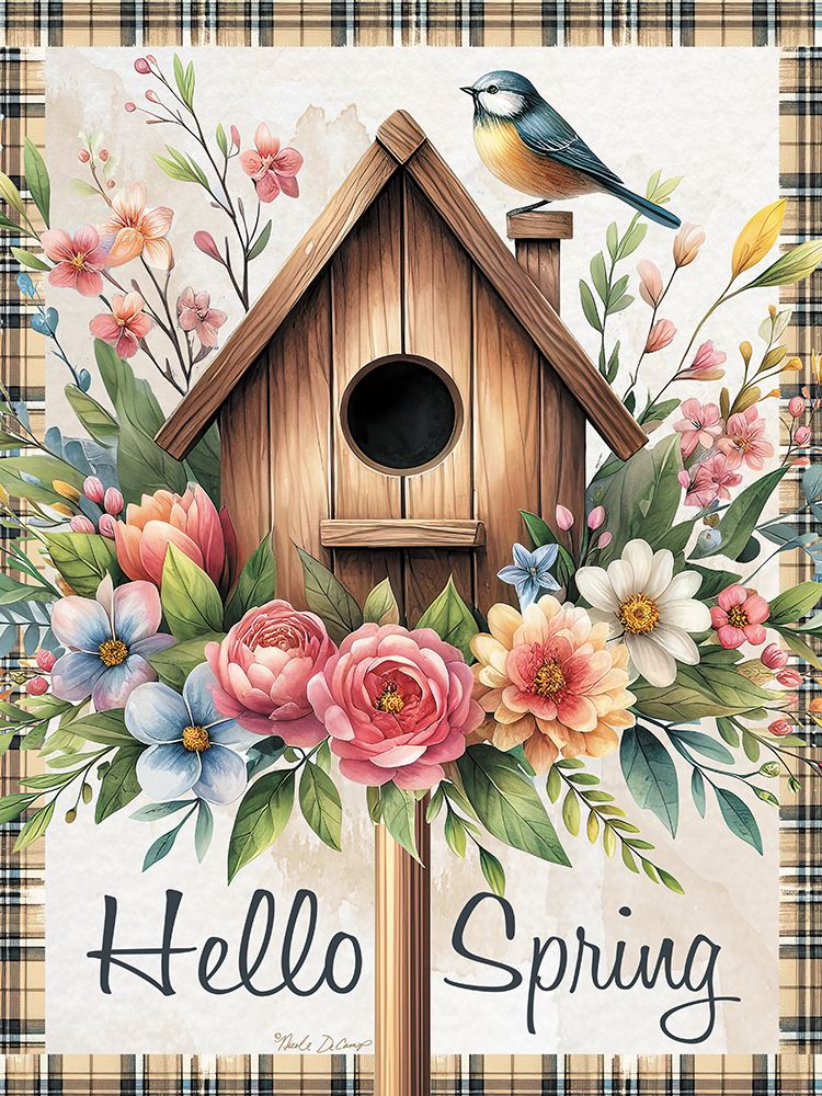 Hello Spring Birdhouse art print by Nicole DeCamp for $57.95 CAD