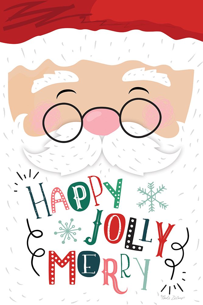 Happy Jolly Merry Santa art print by Nicole DeCamp for $57.95 CAD
