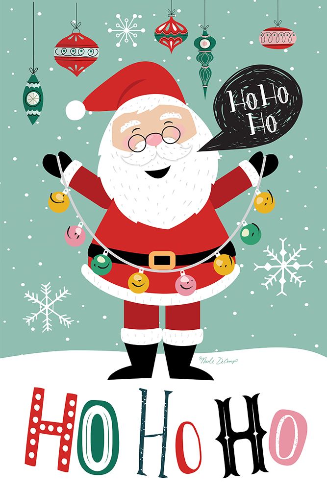 Ho Ho Ho Santa art print by Nicole DeCamp for $57.95 CAD