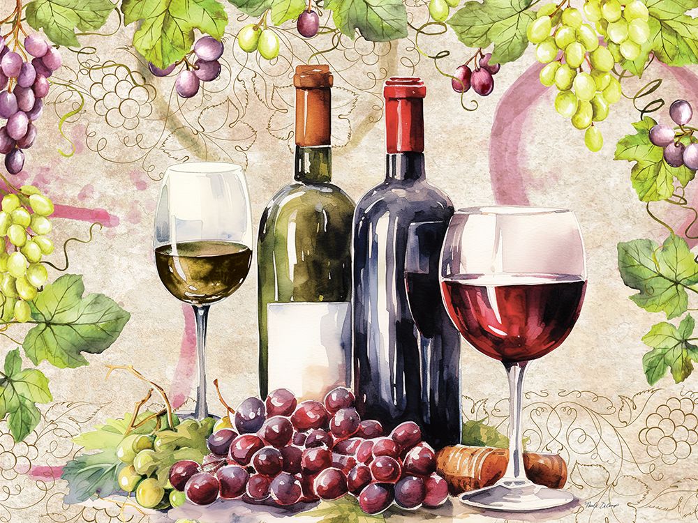 Wine Still Life II art print by Nicole DeCamp for $57.95 CAD