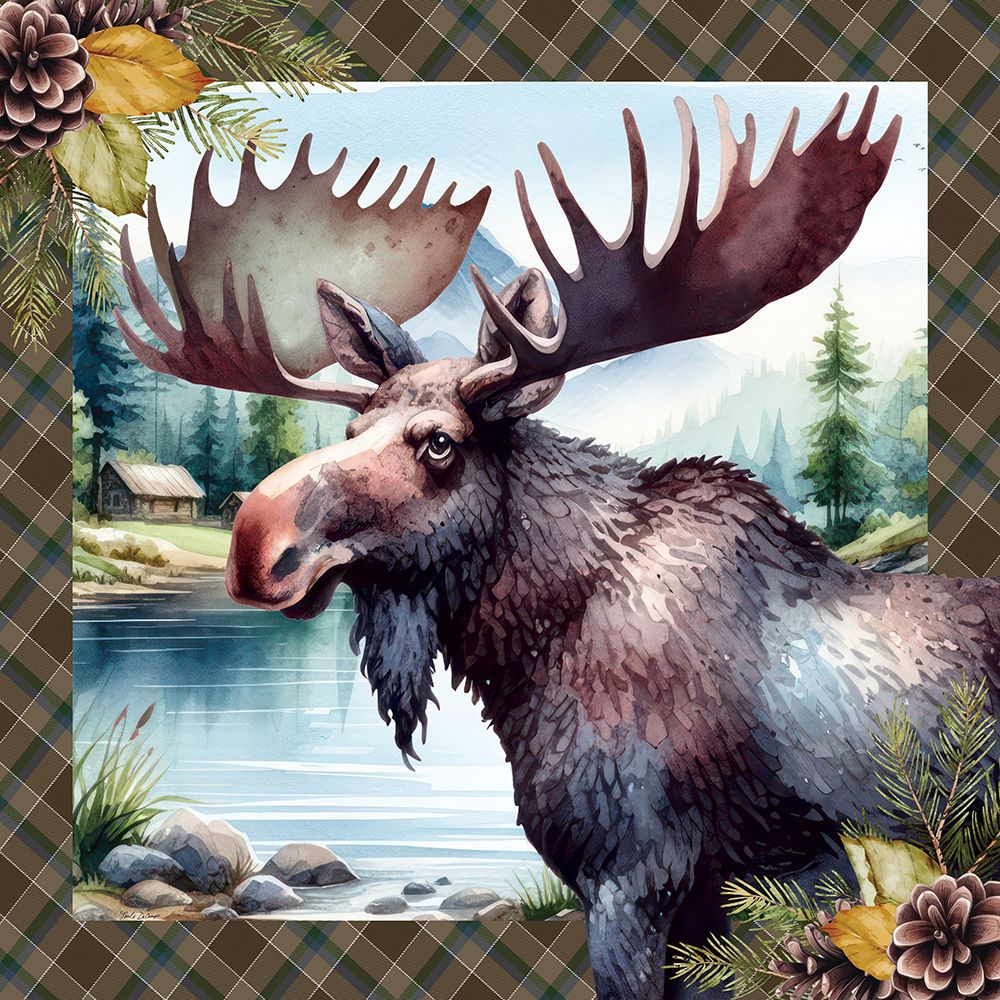 Woodland Retreat Moose art print by Nicole DeCamp for $57.95 CAD