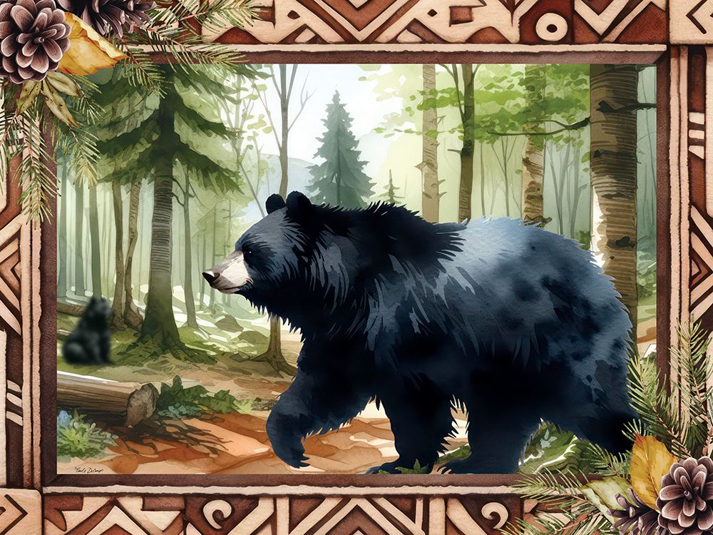 Woodland Retreat Walking Bear art print by Nicole DeCamp for $57.95 CAD