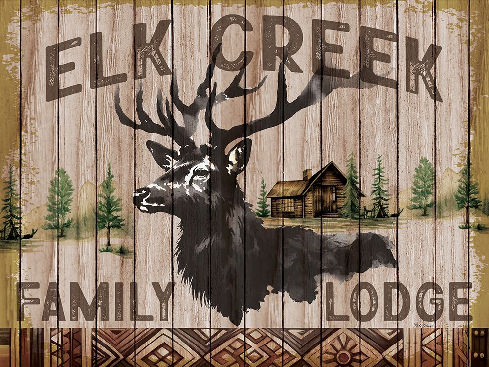 Elk Creek Family Lodge art print by Nicole DeCamp for $57.95 CAD