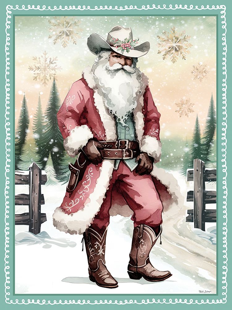 Cowboy Santa I art print by Nicole DeCamp for $57.95 CAD