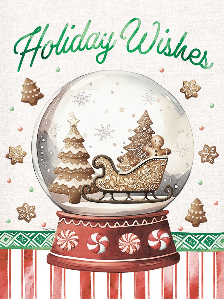 Holiday Wishes Snow Globe art print by Nicole DeCamp for $57.95 CAD