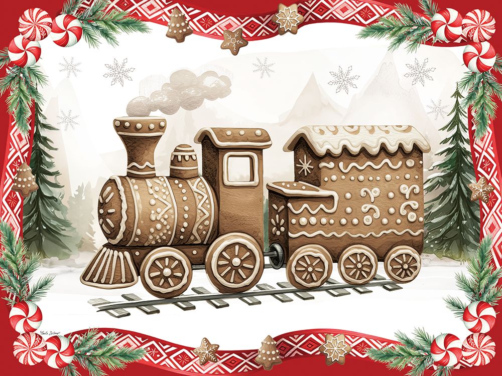 Gingerbread Lane Train art print by Nicole DeCamp for $57.95 CAD