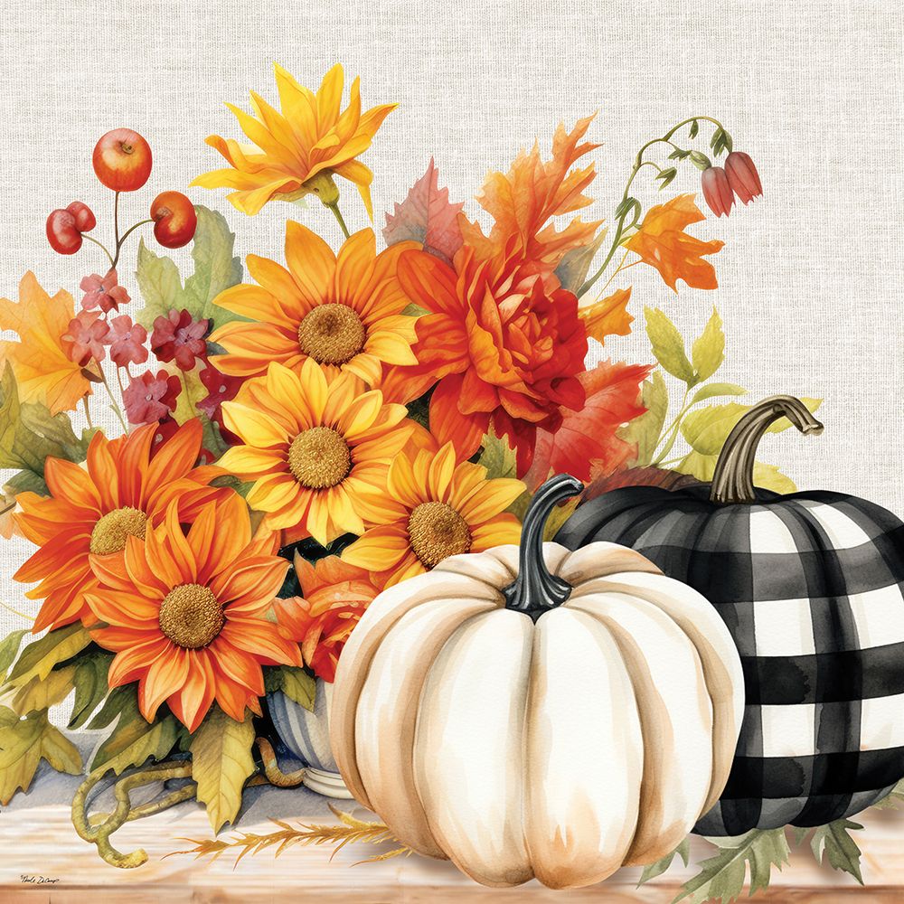 Fall Flowers and Pumpkins art print by Nicole DeCamp for $57.95 CAD