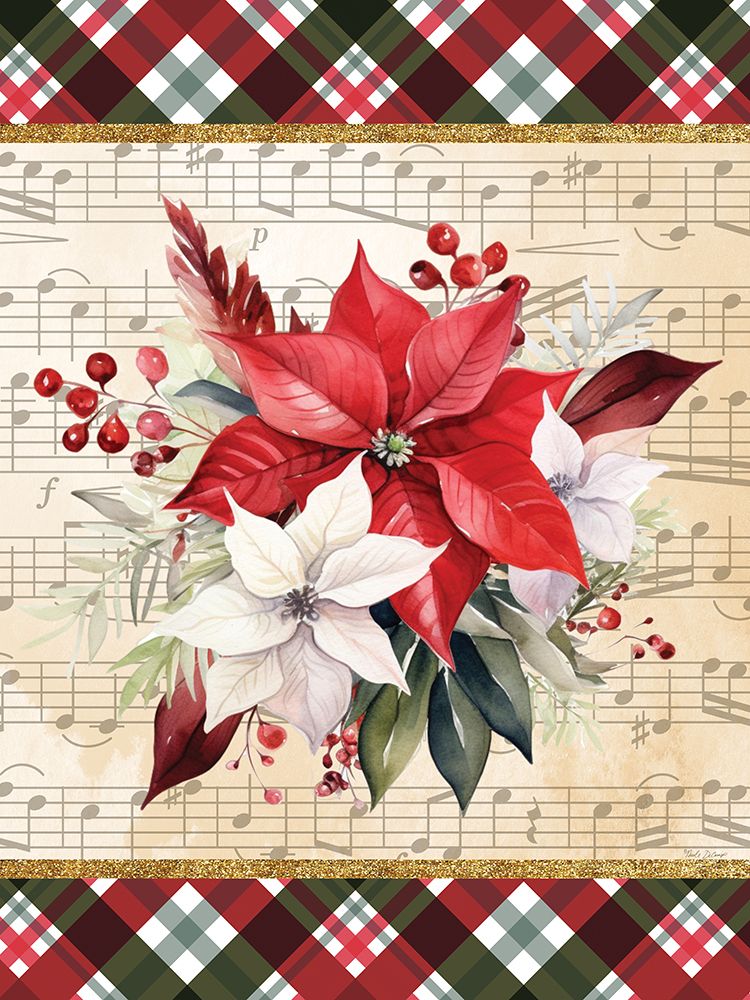 Poinsettias on Sheet Music art print by Nicole DeCamp for $57.95 CAD