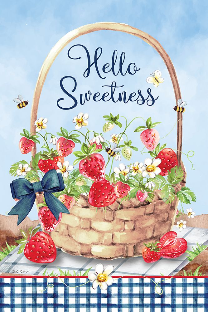 Hello Sweetness Strawberry Basket art print by Nicole DeCamp for $57.95 CAD