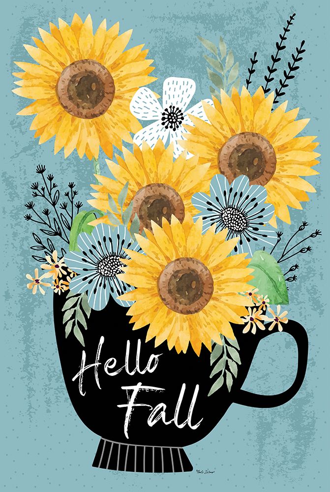 Harvest Sunflowers Coffee Cup art print by Nicole DeCamp for $57.95 CAD