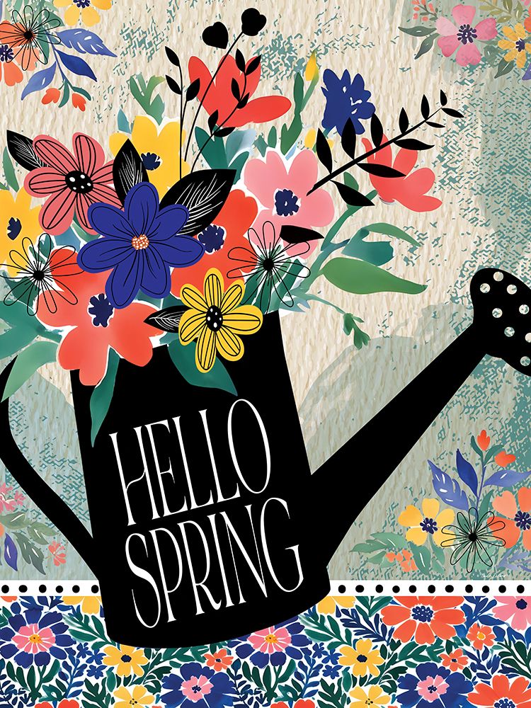 Spring Garden Watering Can art print by Nicole DeCamp for $57.95 CAD