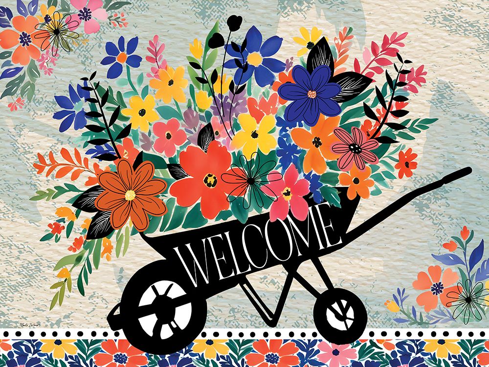 Spring Garden Wheelbarrow art print by Nicole DeCamp for $57.95 CAD