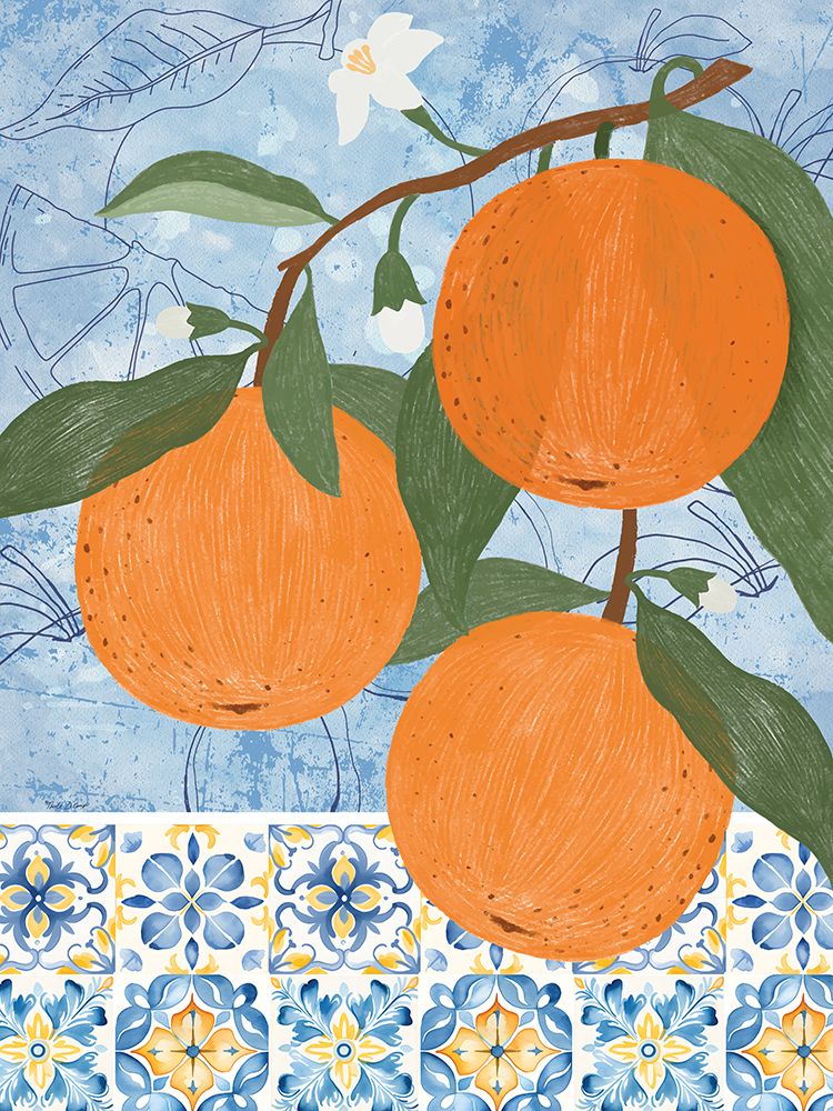 Tiles and Oranges I art print by Nicole DeCamp for $57.95 CAD