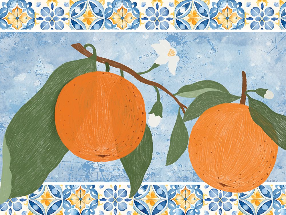Tiles and Oranges II art print by Nicole DeCamp for $57.95 CAD
