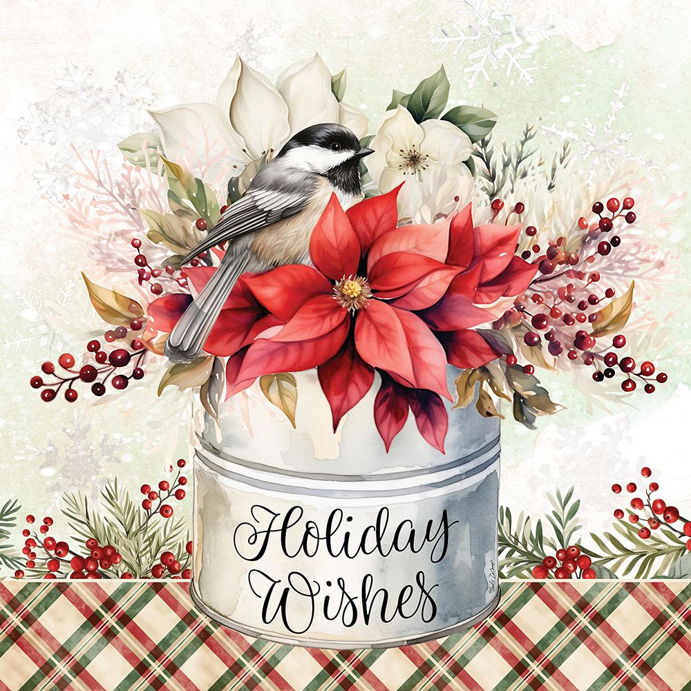 Holiday Wishes Metal Bucket art print by Nicole DeCamp for $57.95 CAD