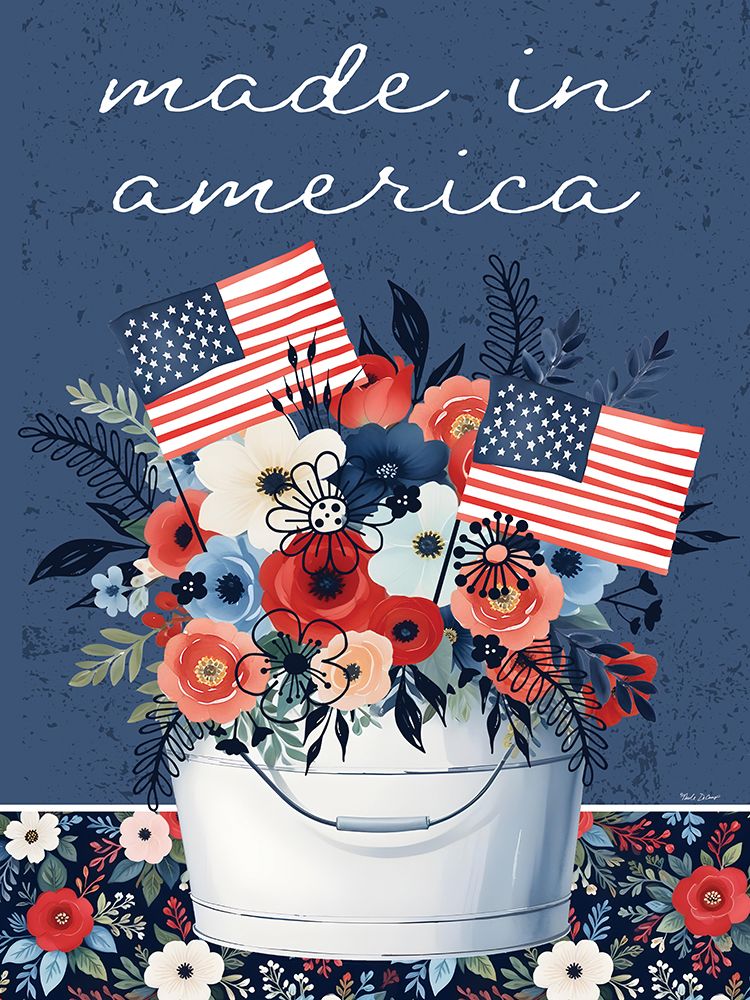 Patriotic Made in America art print by Nicole DeCamp for $57.95 CAD