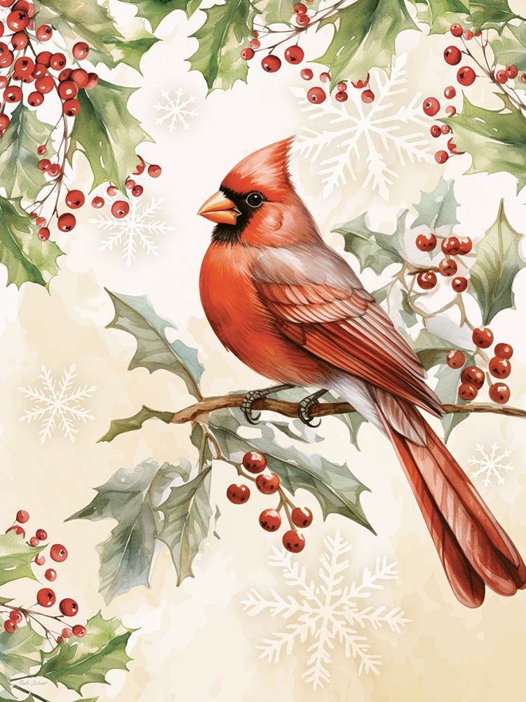 Christmas Cardinal art print by Nicole DeCamp for $57.95 CAD