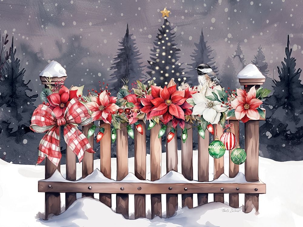 Festive Fence art print by Nicole DeCamp for $57.95 CAD