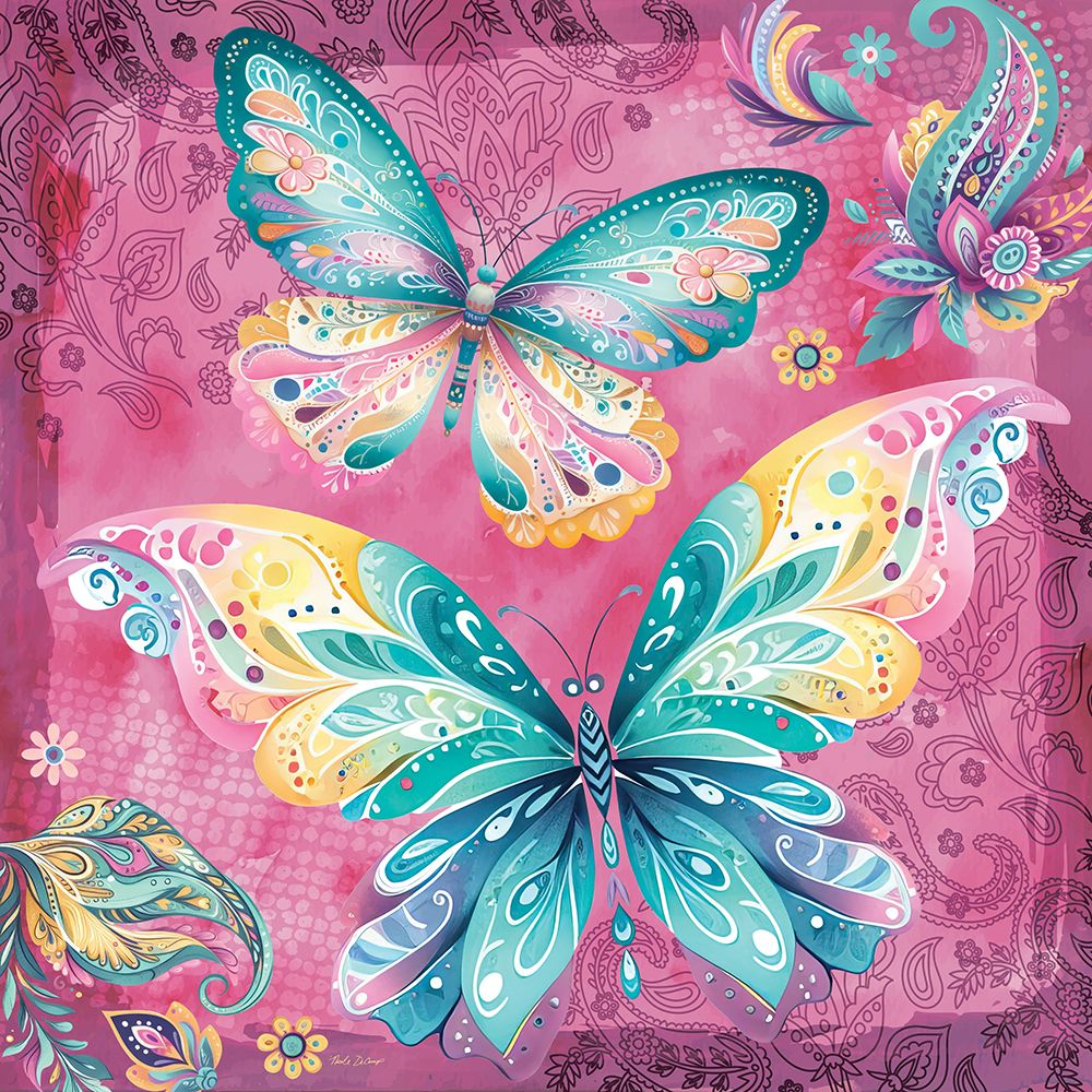 Pink Butterflies art print by Nicole DeCamp for $57.95 CAD
