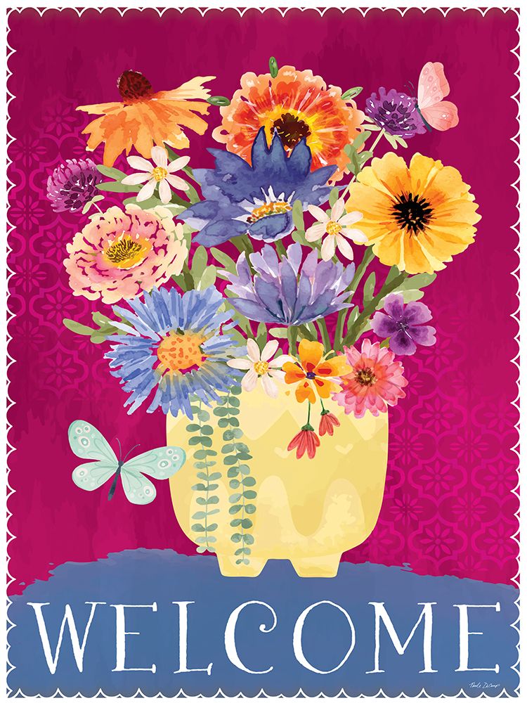 Welcome Potted Flowers art print by Nicole DeCamp for $57.95 CAD