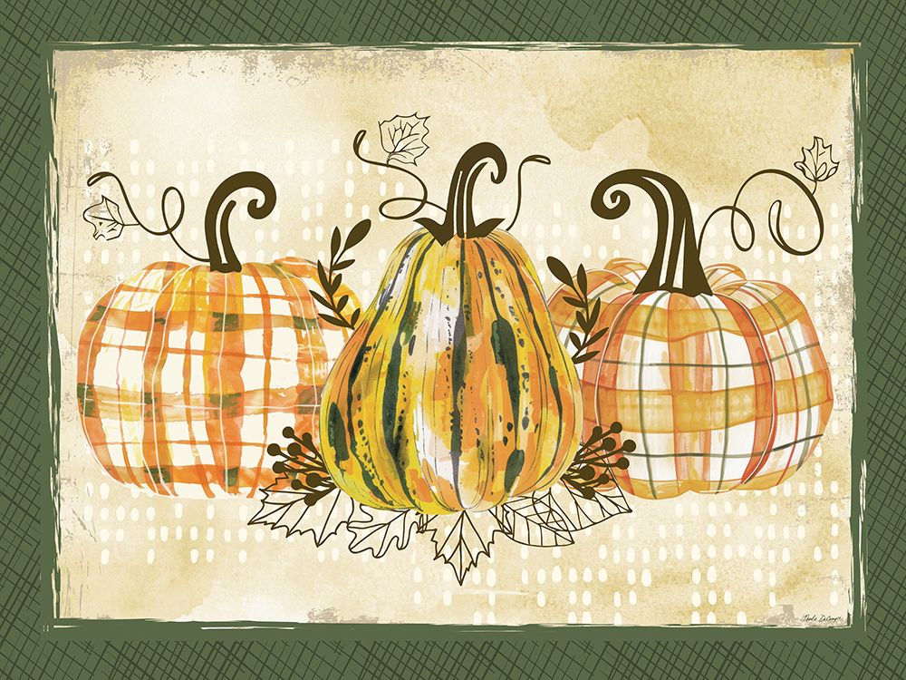 Three Plaid Pumpkins art print by Nicole DeCamp for $57.95 CAD
