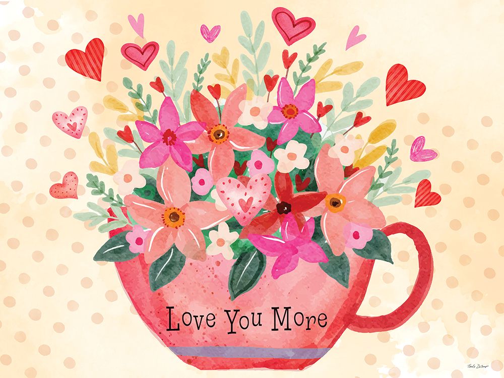 Love You More Floral Coffee Cup art print by Nicole DeCamp for $57.95 CAD