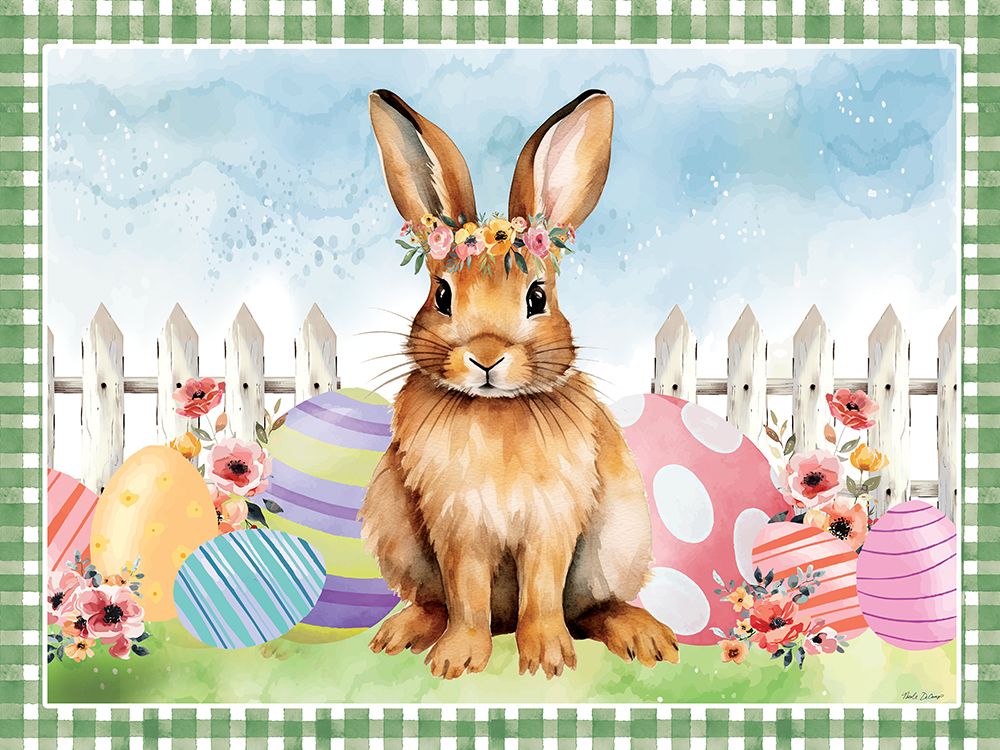 Easter Bunny And Easter Eggs art print by Nicole DeCamp for $57.95 CAD