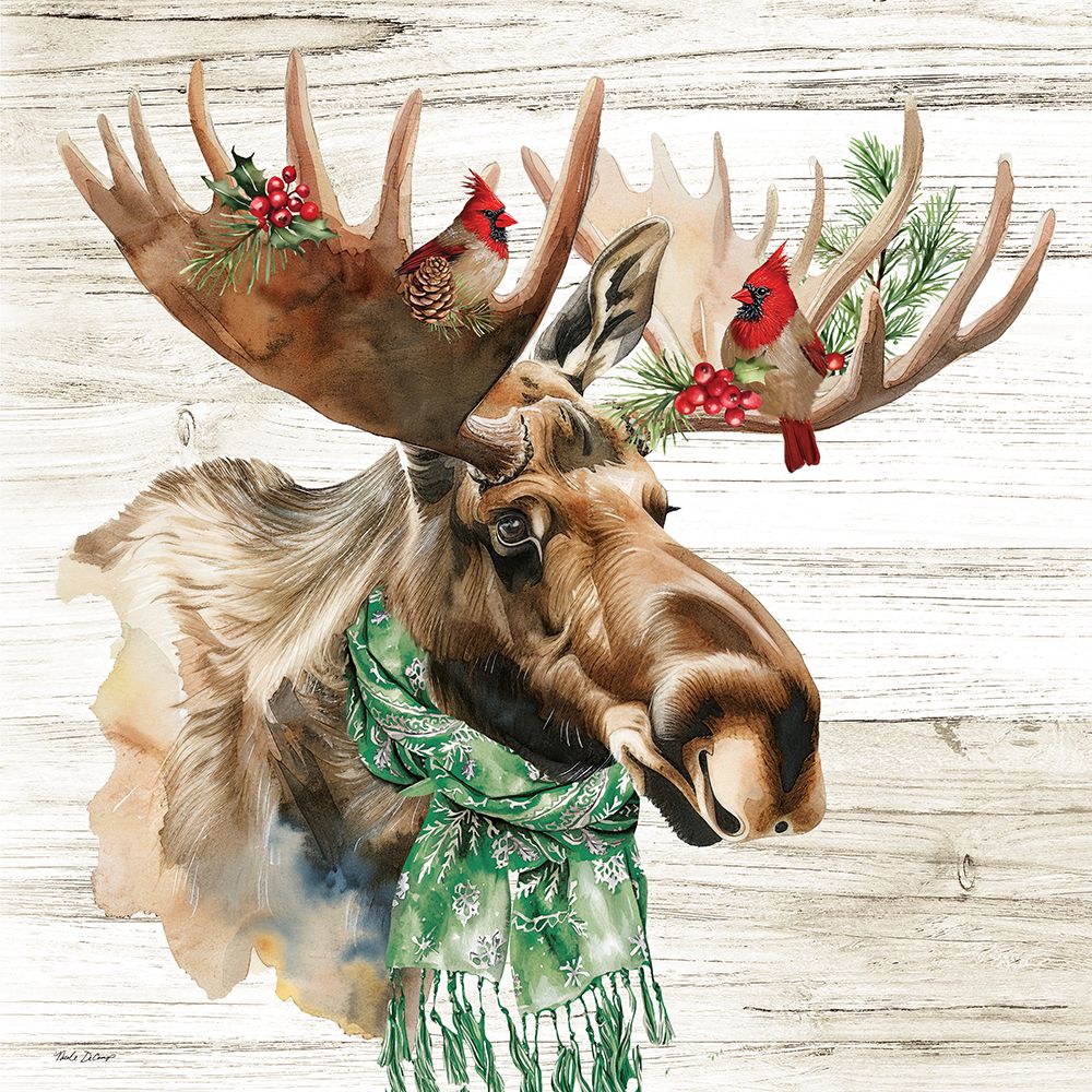 Winter Woodland Moose art print by Nicole DeCamp for $57.95 CAD