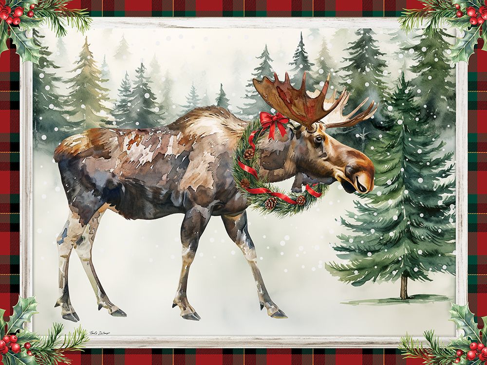 Christmas Moose art print by Nicole DeCamp for $57.95 CAD
