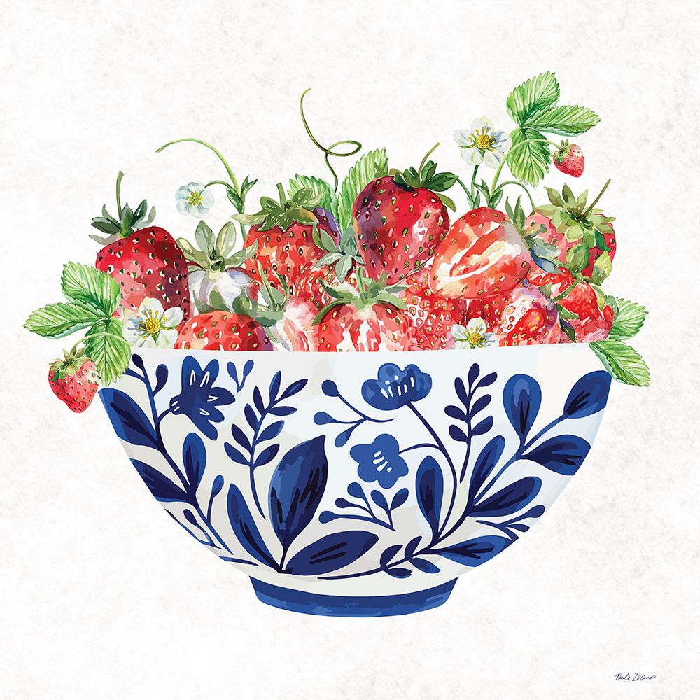 Bowl of Strawberries art print by Nicole DeCamp for $57.95 CAD
