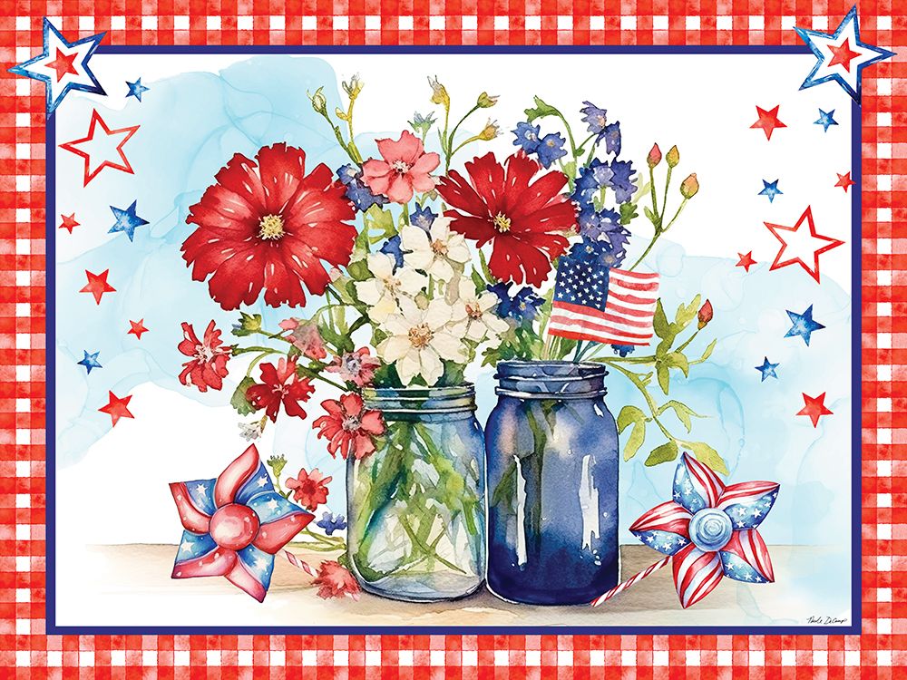 Americana Floral Still Life art print by Nicole DeCamp for $57.95 CAD