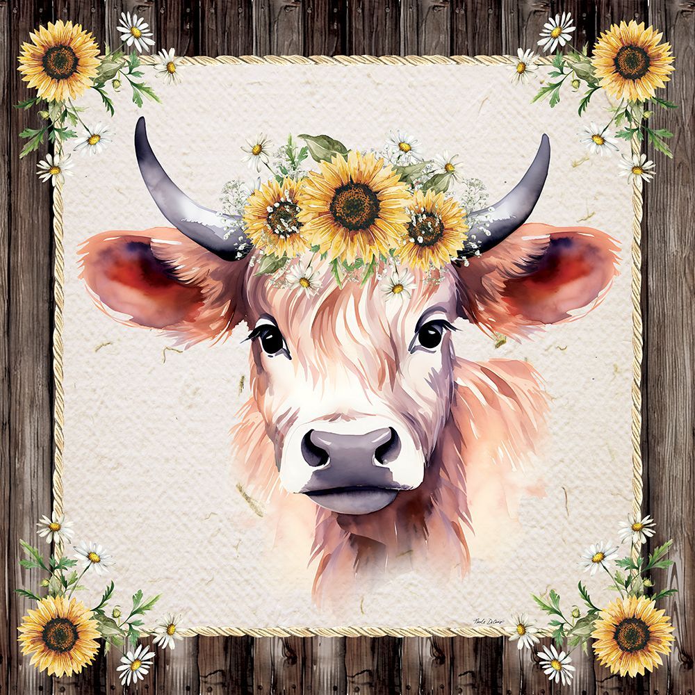 Sunflower Highland art print by Nicole DeCamp for $57.95 CAD