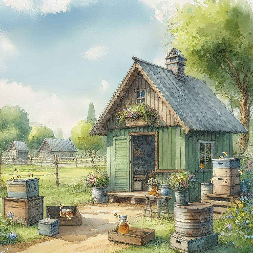 Countryside Garden Shed art print by Nicole DeCamp for $57.95 CAD