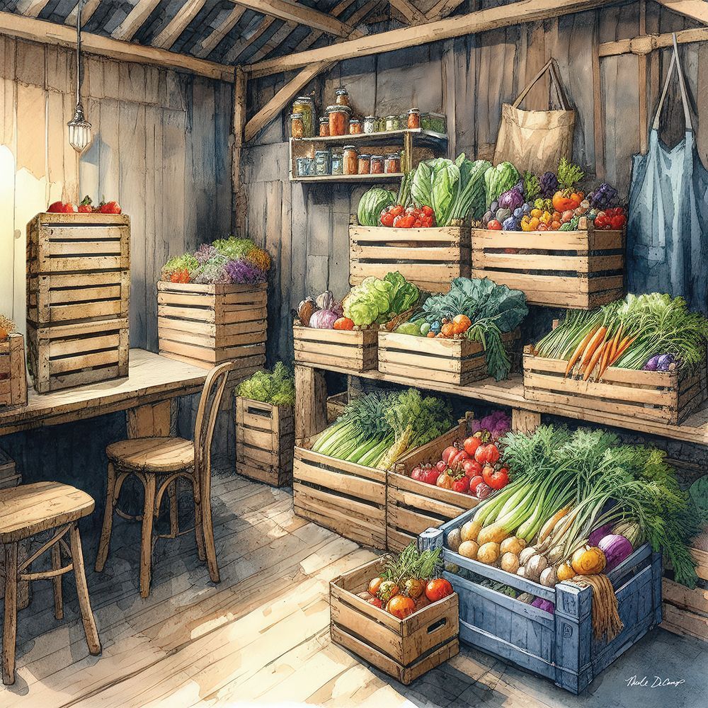Produce in Barn art print by Nicole DeCamp for $57.95 CAD