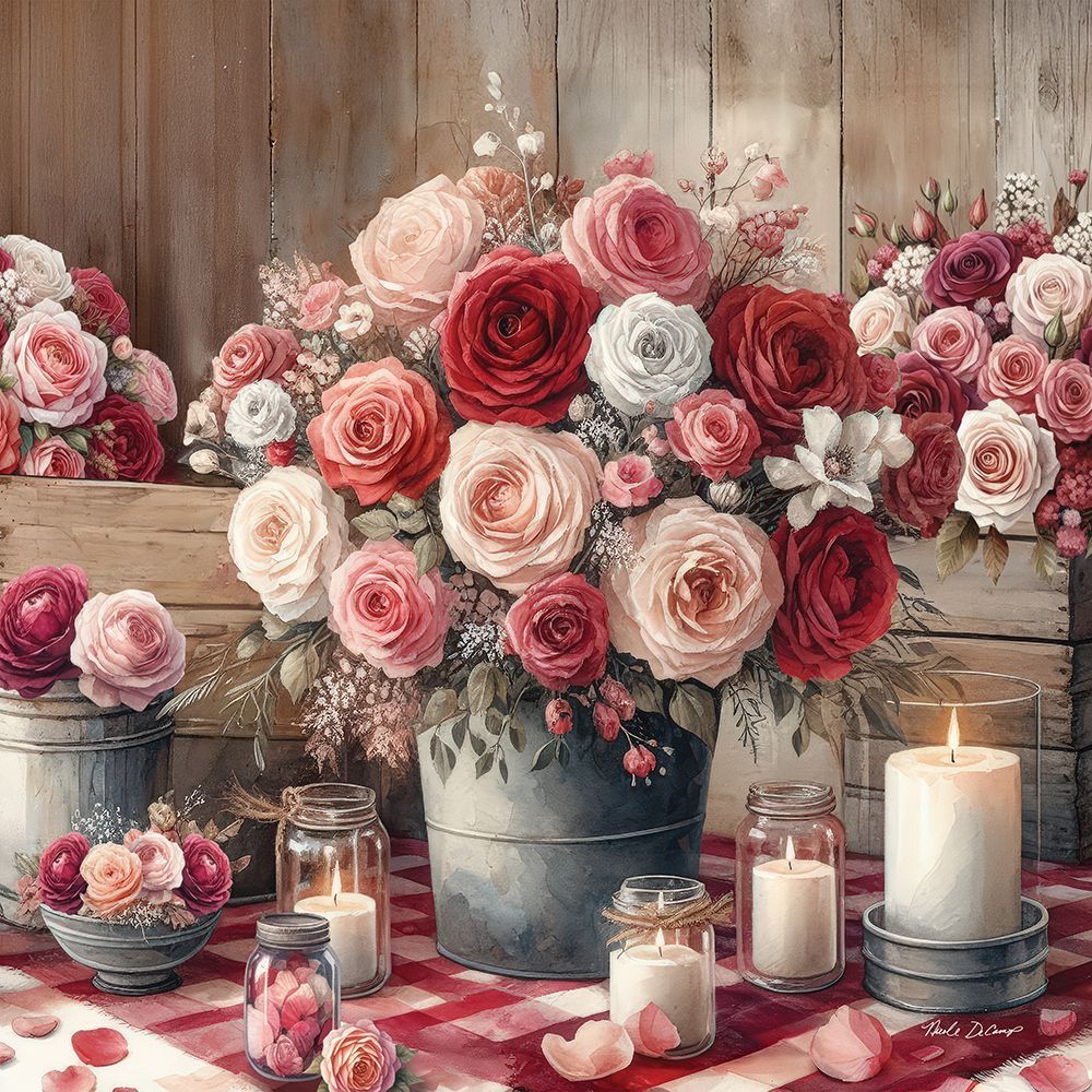 Valentine Tablescape art print by Nicole DeCamp for $57.95 CAD