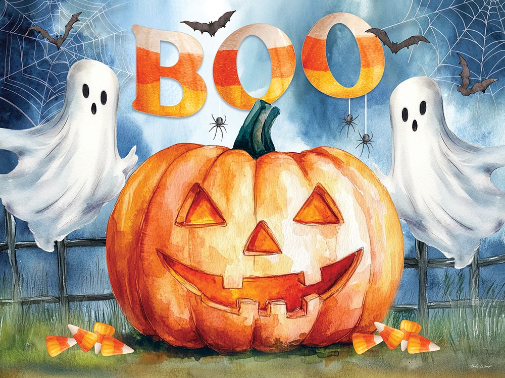 Boo Jack-O-Lantern art print by Nicole DeCamp for $57.95 CAD
