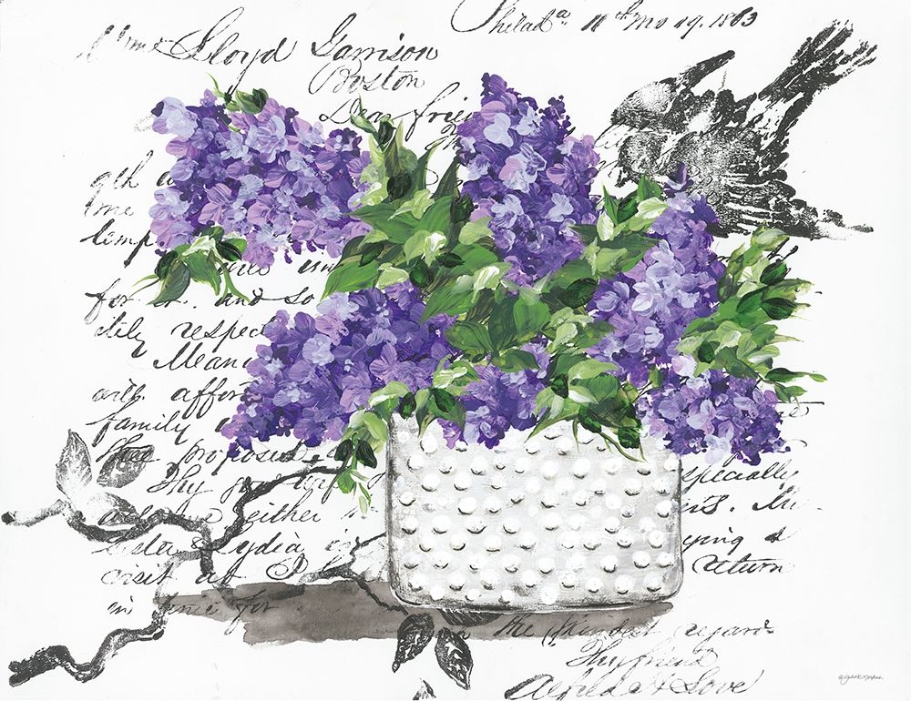 Hobnail Lilac Bird art print by Julie Norkus for $57.95 CAD