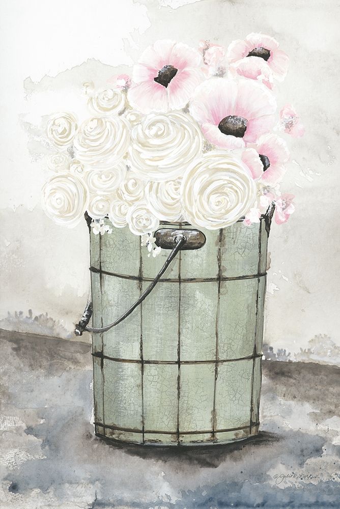 Ice Cream Bucket of Flowers art print by Julie Norkus for $57.95 CAD