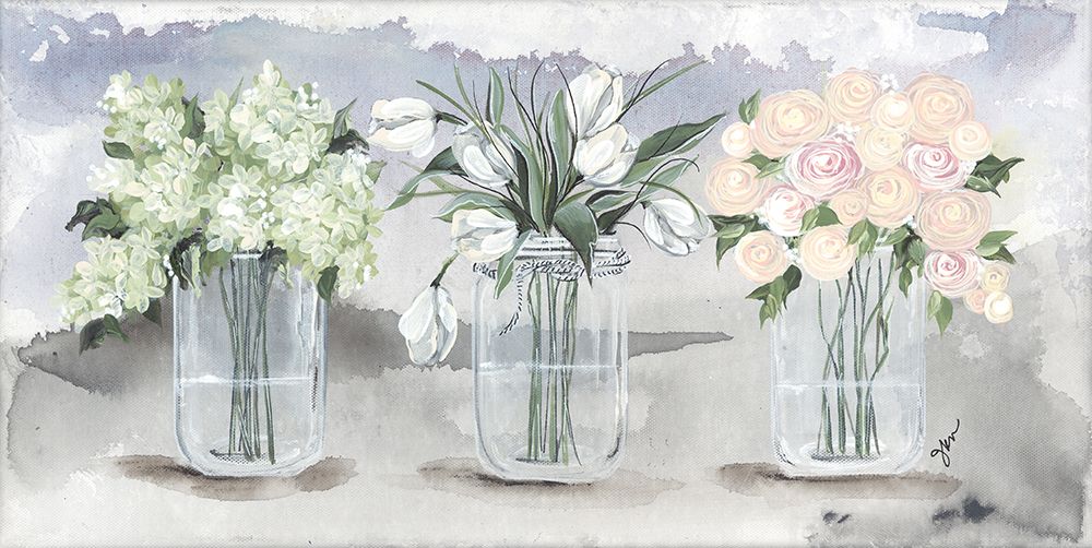 Mason Jar Flower Trio art print by Julie Norkus for $57.95 CAD