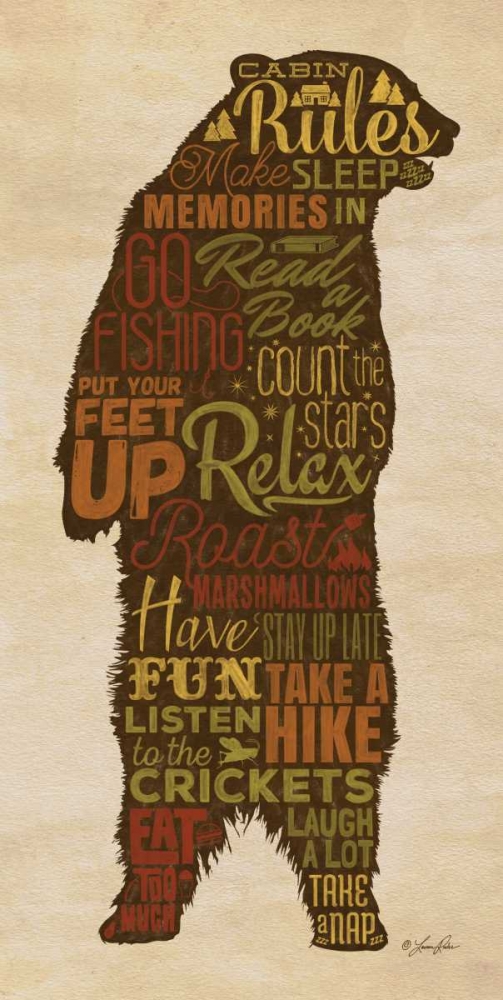 Cabin Rules art print by Lauren Rader for $57.95 CAD