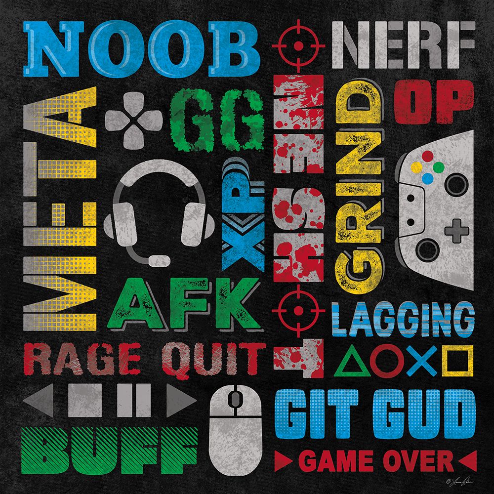 Gamer Slang art print by Lauren Rader for $57.95 CAD