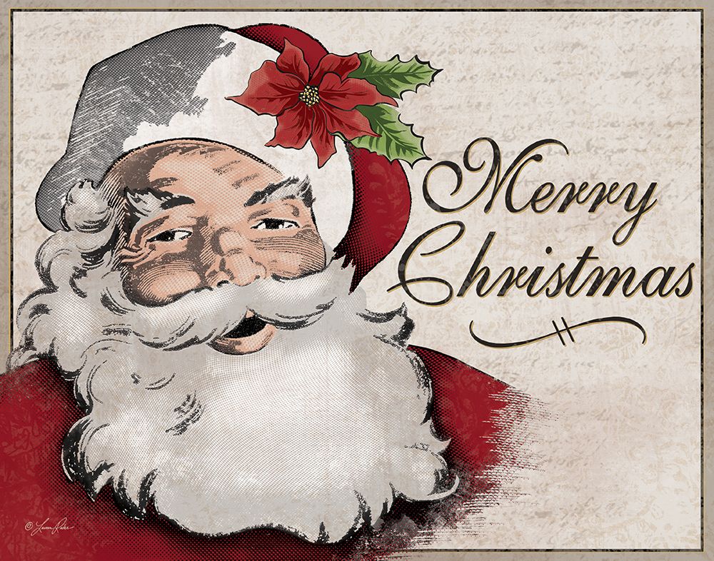 Vintage Santa art print by Lauren Rader for $57.95 CAD