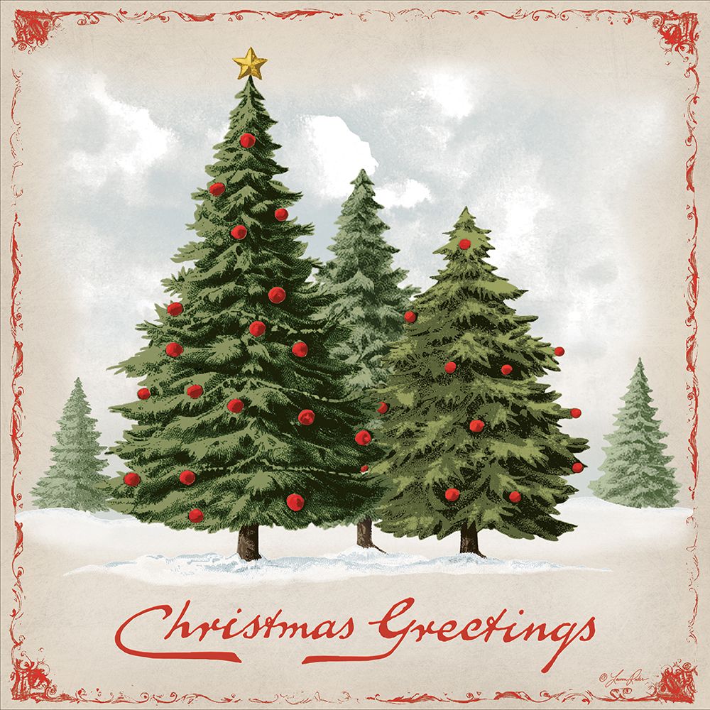 Vintage Christmas Trees art print by Lauren Rader for $57.95 CAD