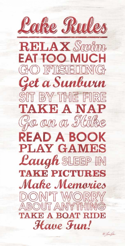 Lake Rules art print by Lauren Rader for $57.95 CAD
