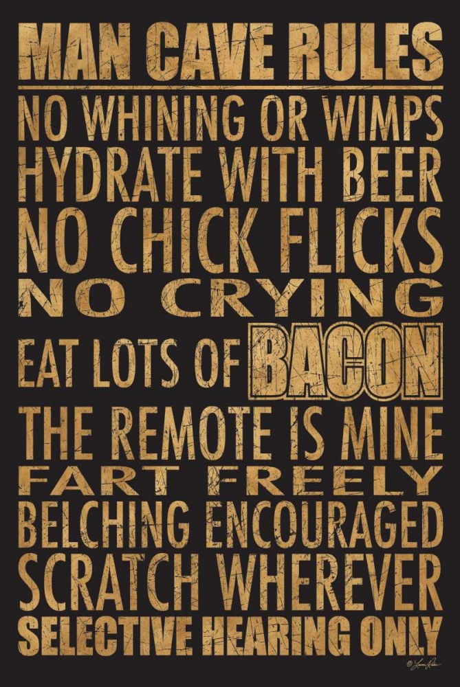 Man Cave Rules art print by Lauren Rader for $57.95 CAD