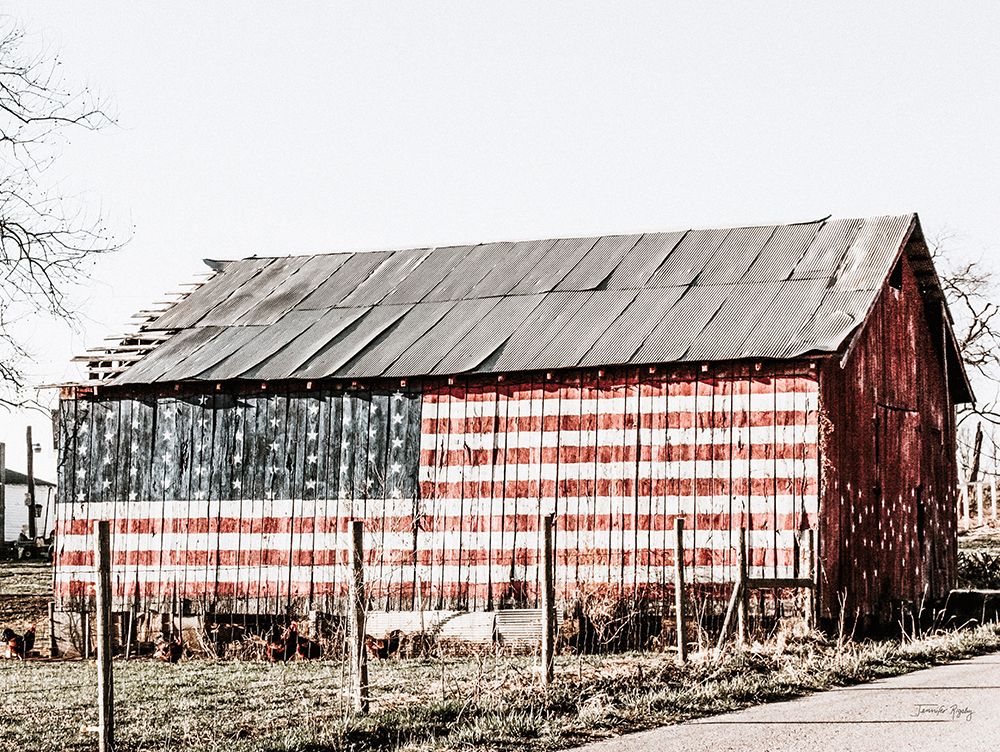 American Flag Barn art print by Jennifer Rigsby for $57.95 CAD