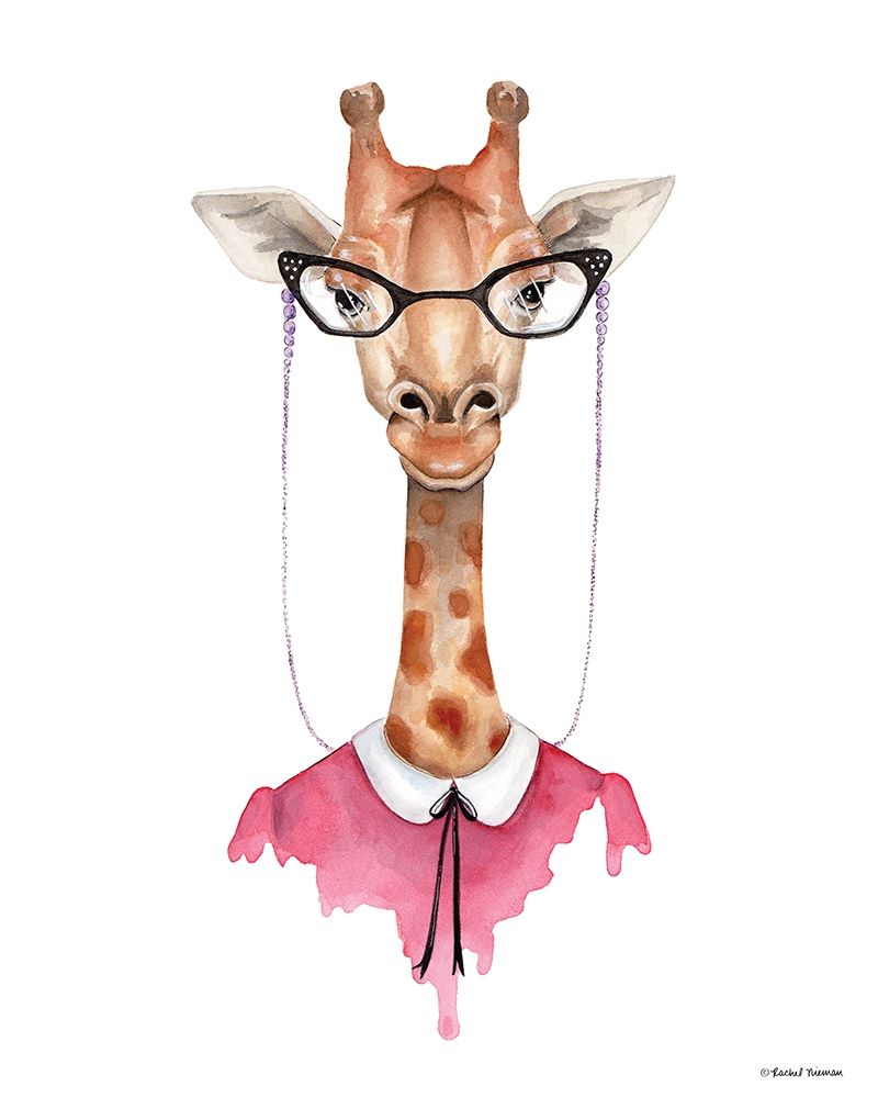 Giraffe in Glasses art print by Rachel Nieman for $57.95 CAD