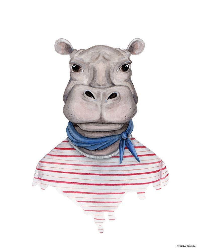 Hippo in Handkerchief art print by Rachel Nieman for $57.95 CAD