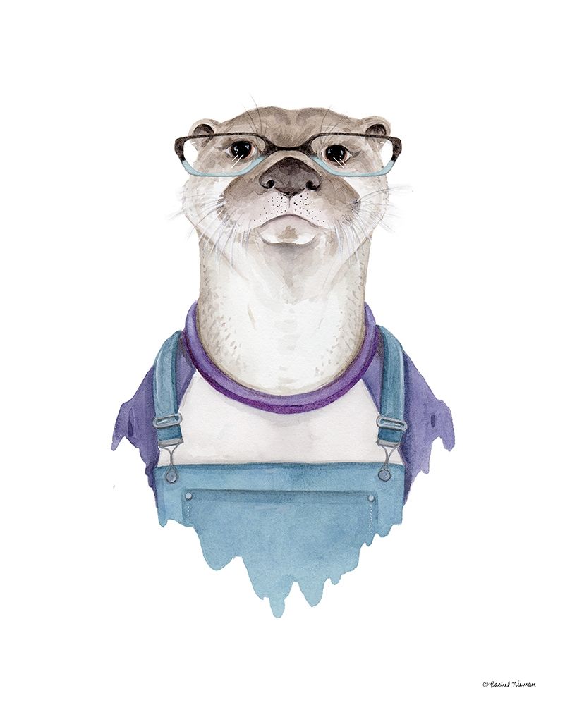 Otter in Overalls art print by Rachel Nieman for $57.95 CAD