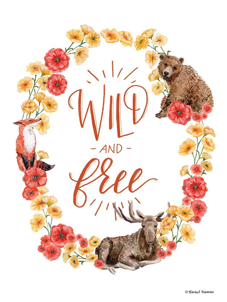 Wild and Free Wreath art print by Rachel Nieman for $57.95 CAD